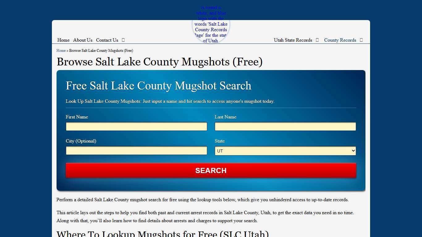 Browse Salt Lake County Mugshots (Free)